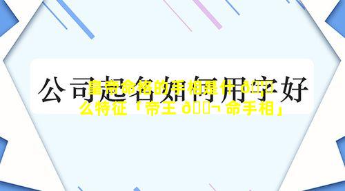 皇帝命格的手相是什 🦈 么特征「帝王 🐬 命手相」